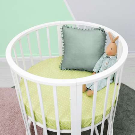 Детская кроватка Sweet Baby овальная, продольный маятник (серый)