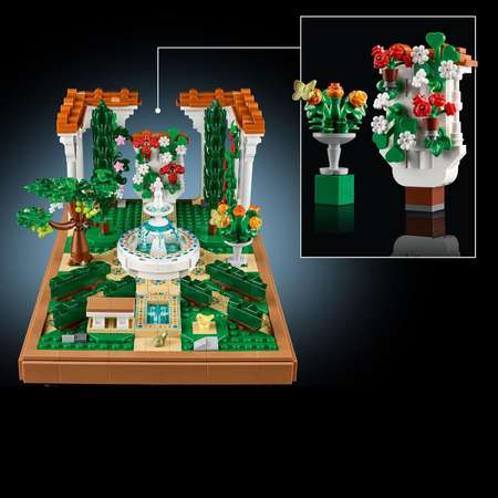 Конструктор LEGO Icons Сад с фонтанами блочный
