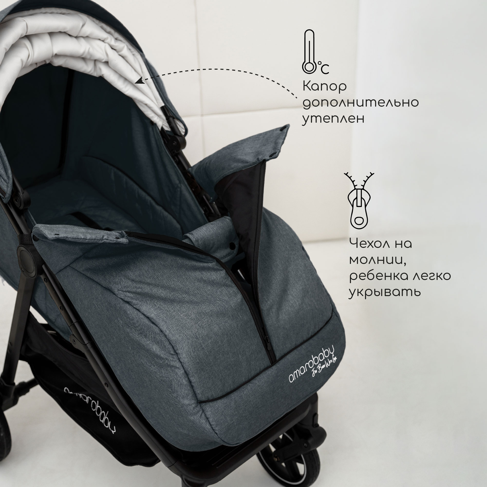 Коляска прогулочная Amarobaby Strollin Joy - фото 16