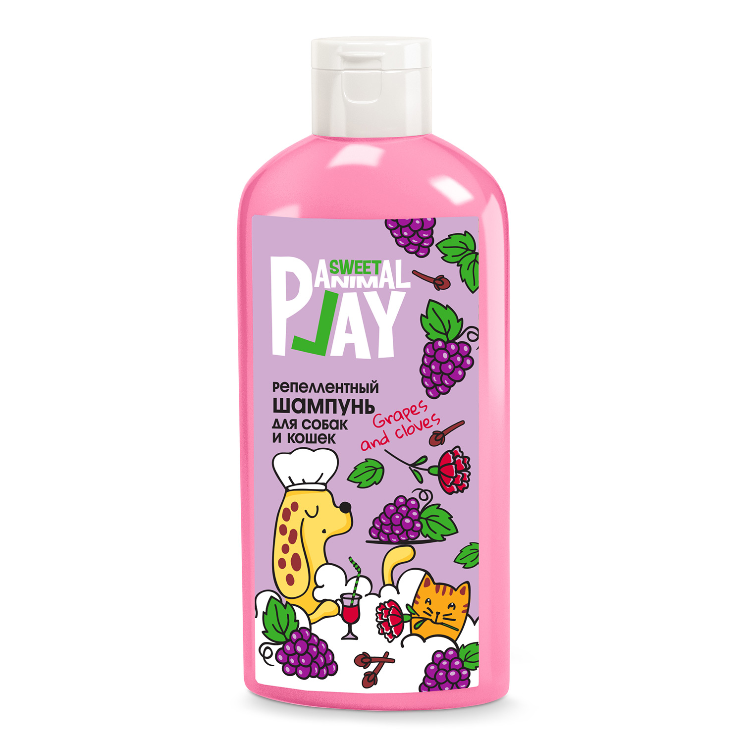 Шампунь для собак и кошек Animal Play Sweet репеллентный Виноград-Гвоздика 300мл - фото 1