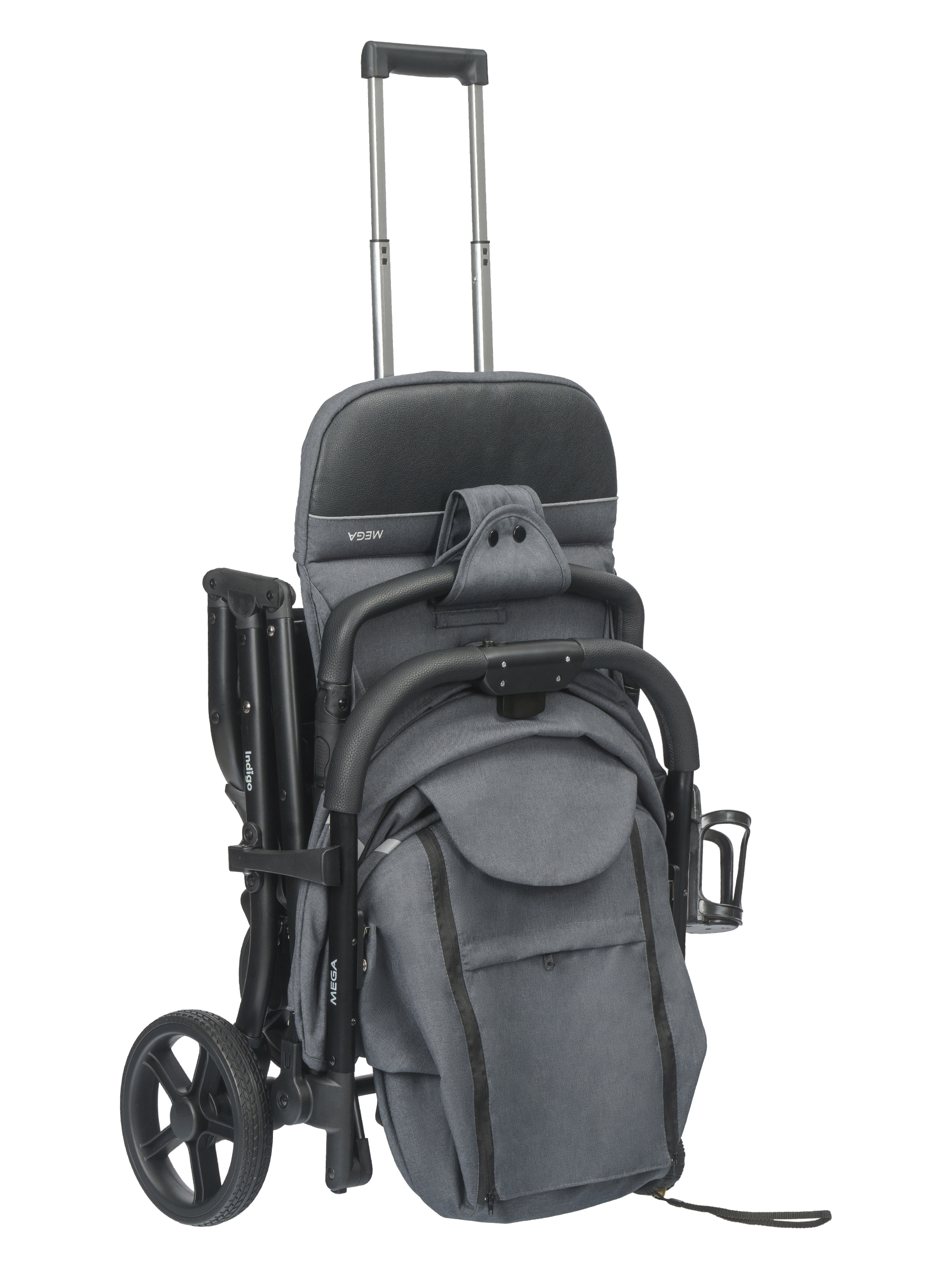 Коляска прогулочная Indigo Mega темно-серый - фото 11