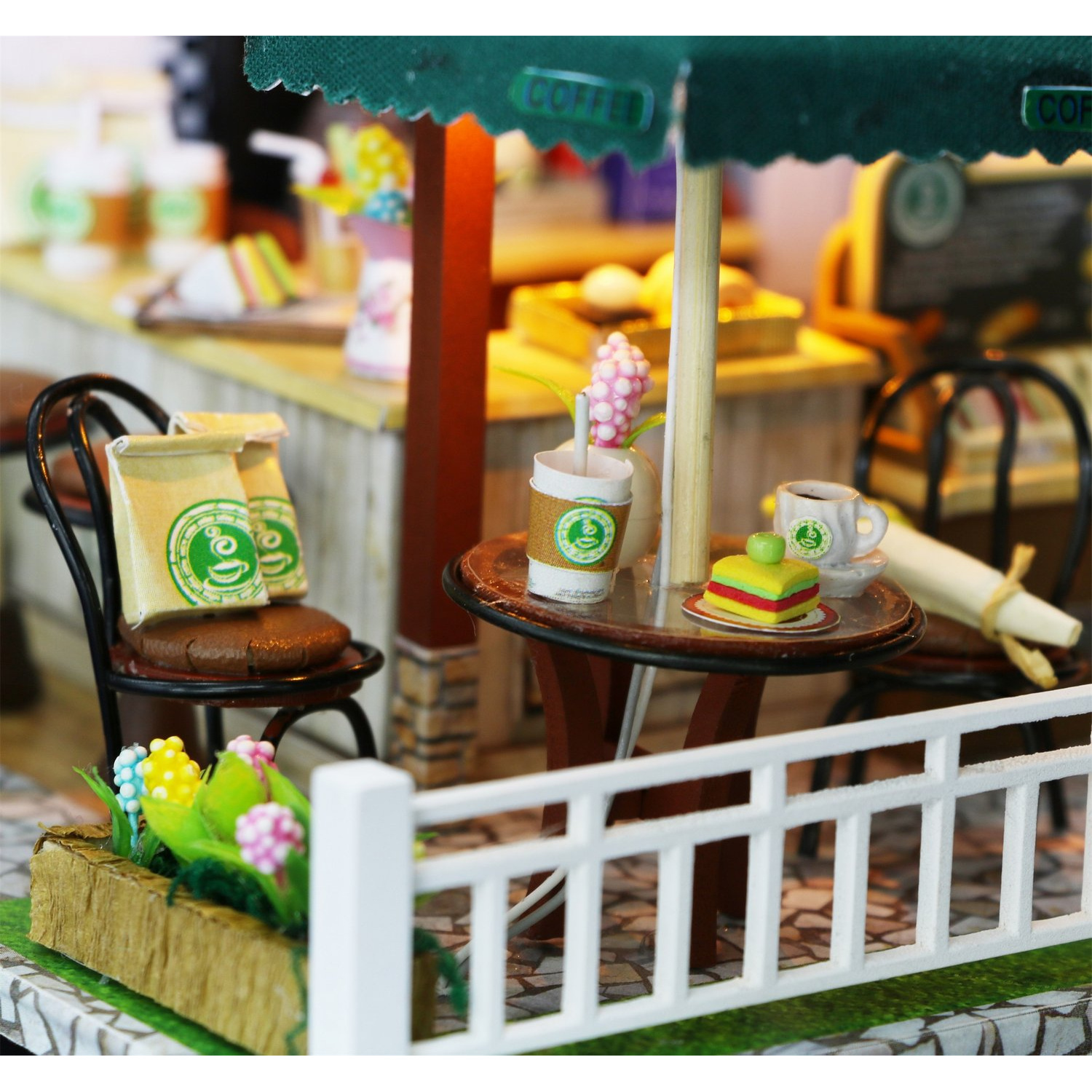 Интерьерный конструктор HitToy Румбокс Кофейня Coffee Time с куполом C006 - фото 6
