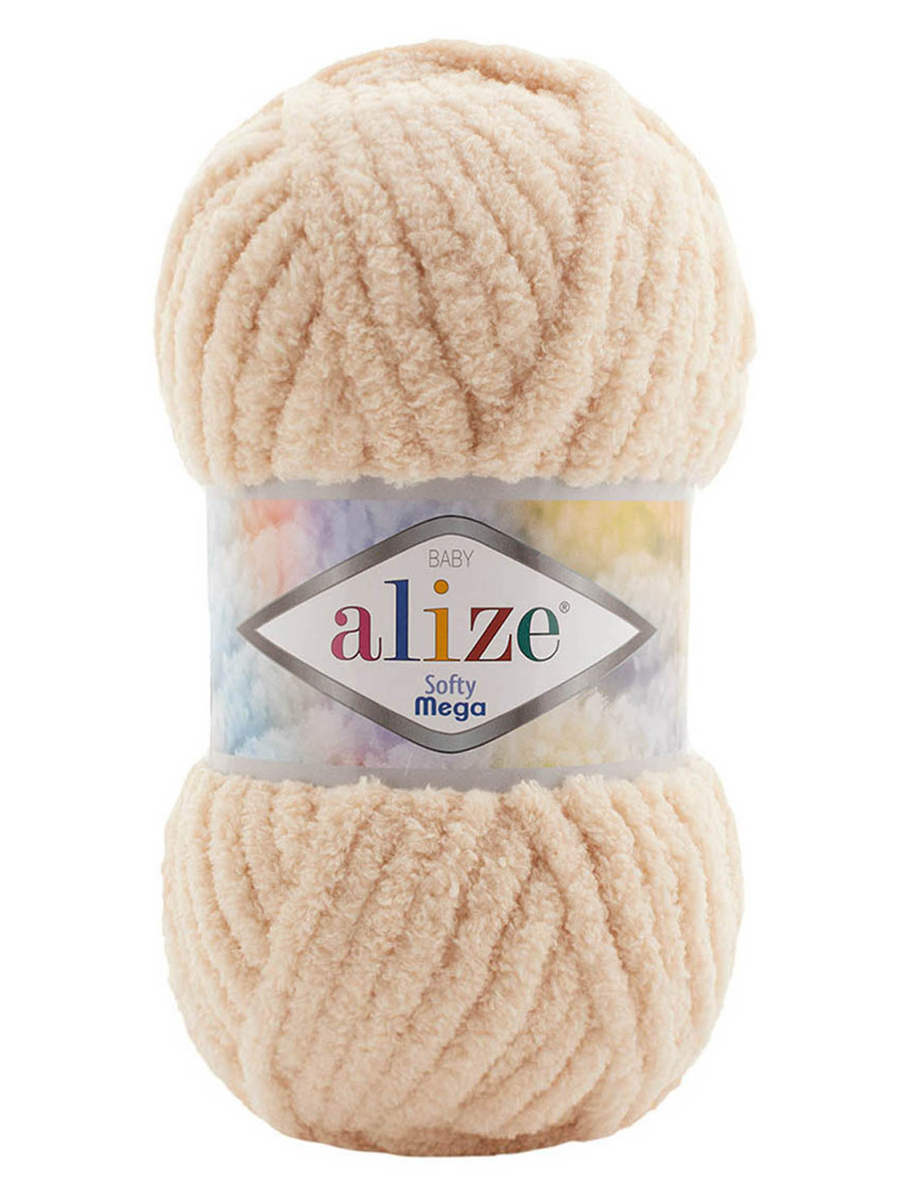 Пряжа для вязания Alize softy mega 100 гр 70 м микрополиэстер мягкая 310 медовая пена 5 мотков - фото 4