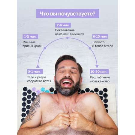 Акупунктурный коврик EcoSapiens SenSay игольчатый массажер с подогревом 40х65
