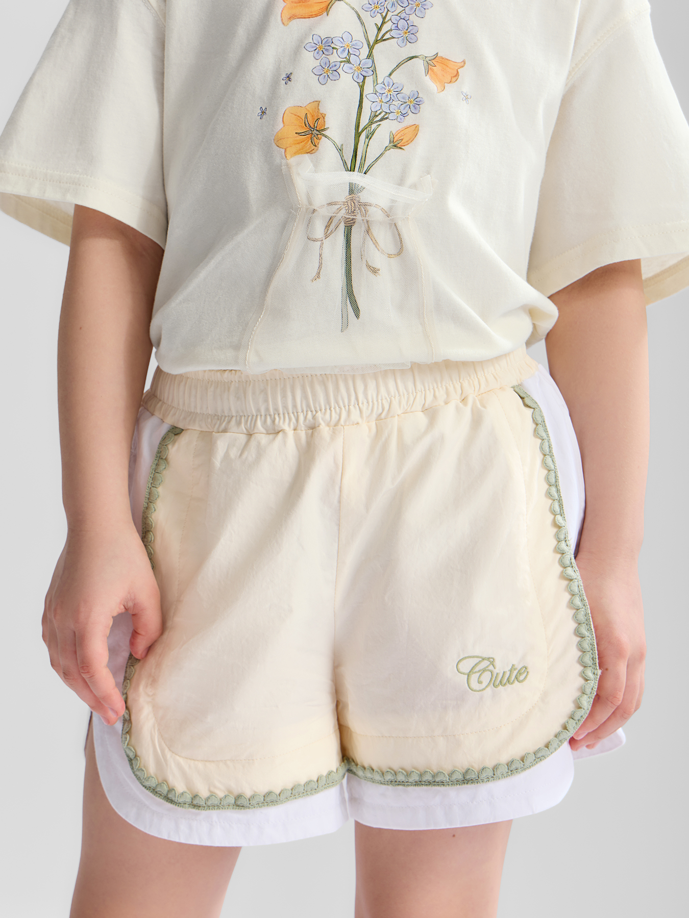 Изображение товара Шорты Happy Baby Летние хлопковые с карманами и вышивкой