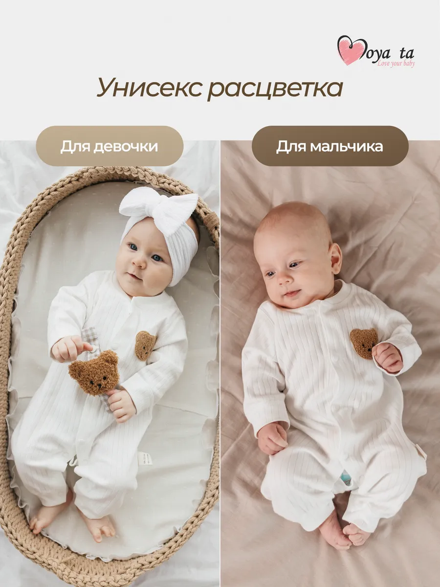 Комбинезон Moya ta slip_one_bear_white - фото 10