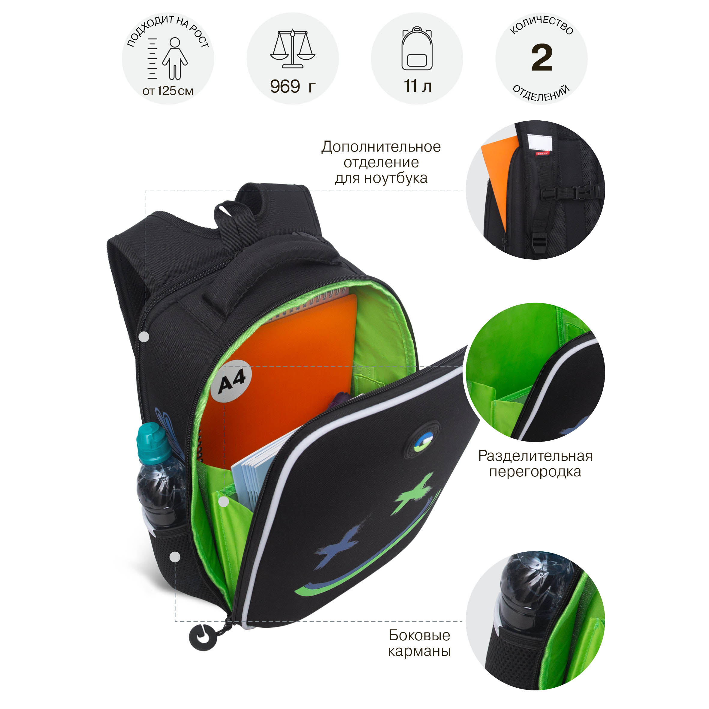 Ранец Grizzly Смайл - фото 10