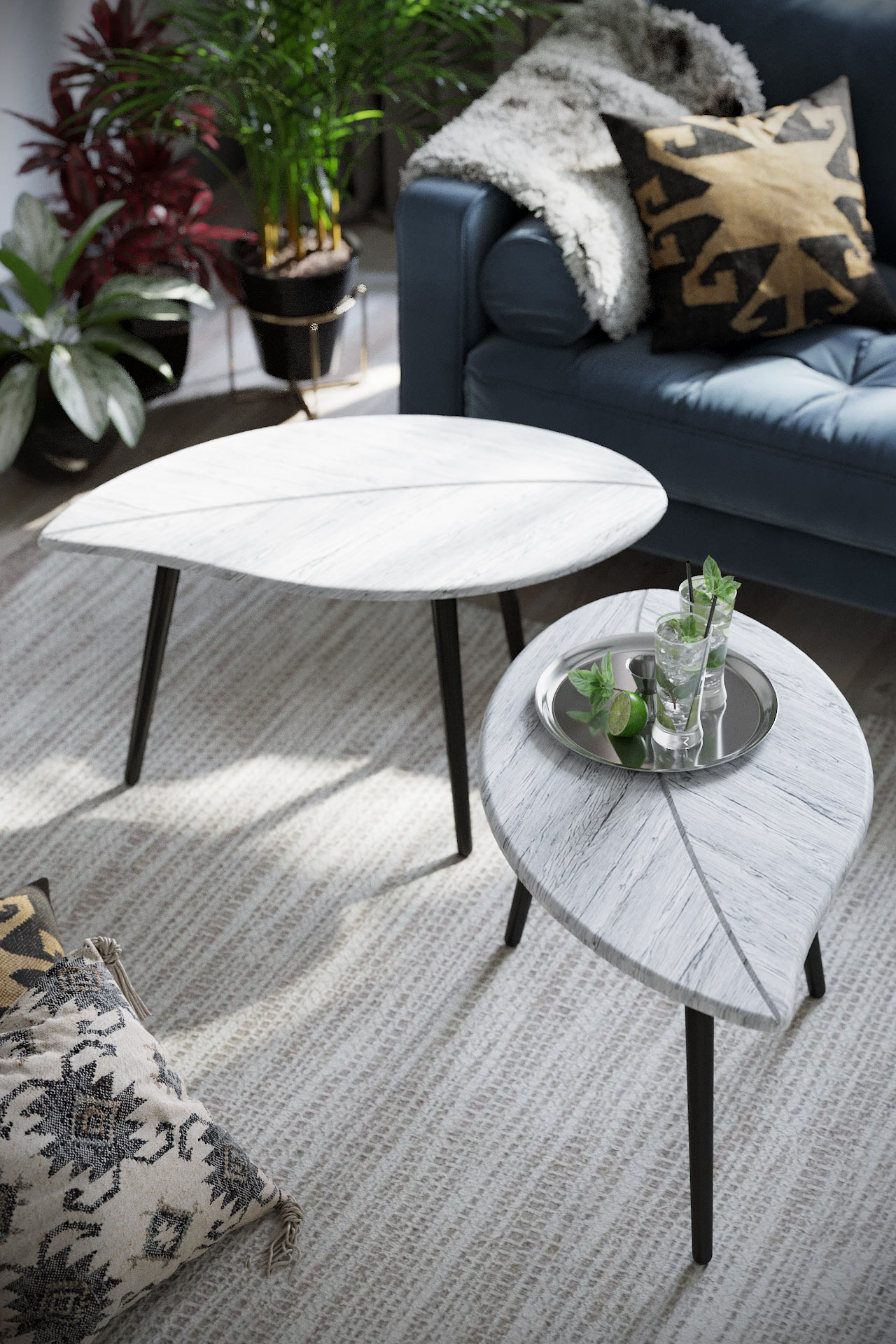 Стол журнальный КАЛИФОРНИЯ МЕБЕЛЬ Берли (12 мм) дуб грей - фото 2