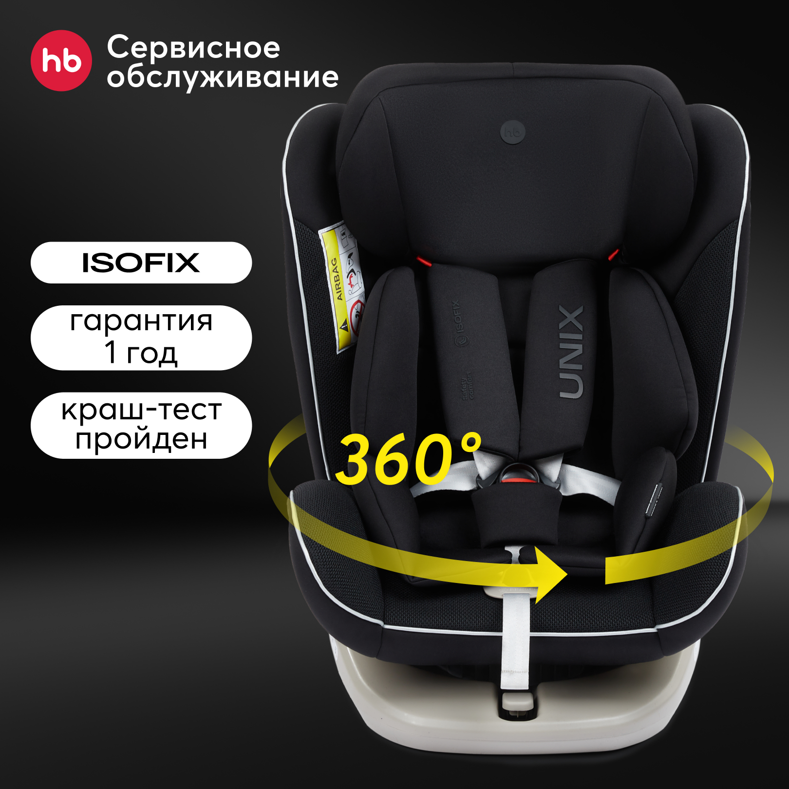 Автокресло Happy Baby Unix Isofix 0+/1/2/3 (0-36 кг) - фото 1