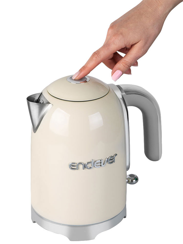 Чайник электрический ENDEVER Endever KR-376S 2200 Вт 1.7 л нержавеющая сталь автокрышка бежевый - фото 10