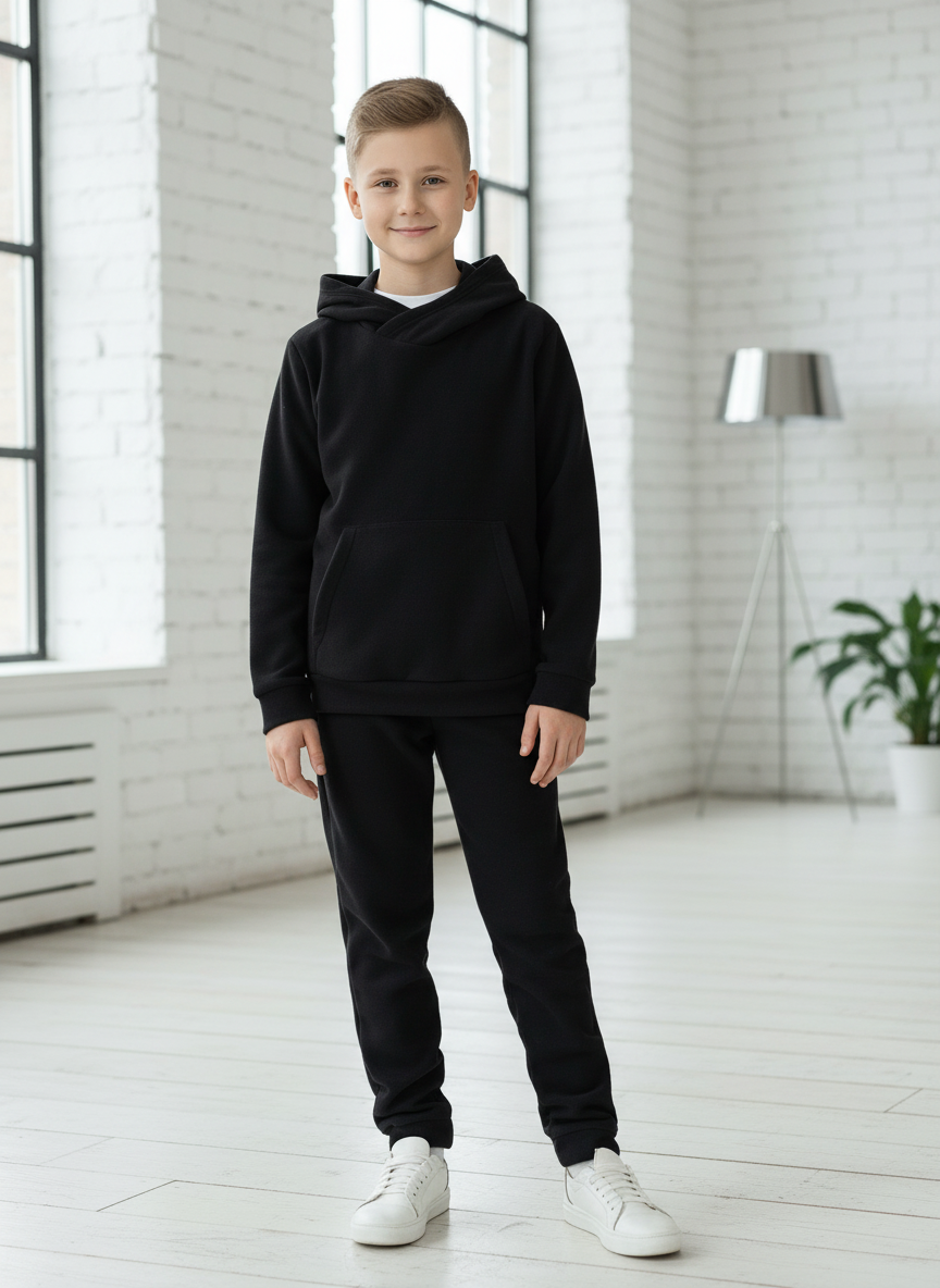 Изображение товара Детский флисовый костюм ULTRA 116 с капюшоном и брюками для осени и зимы