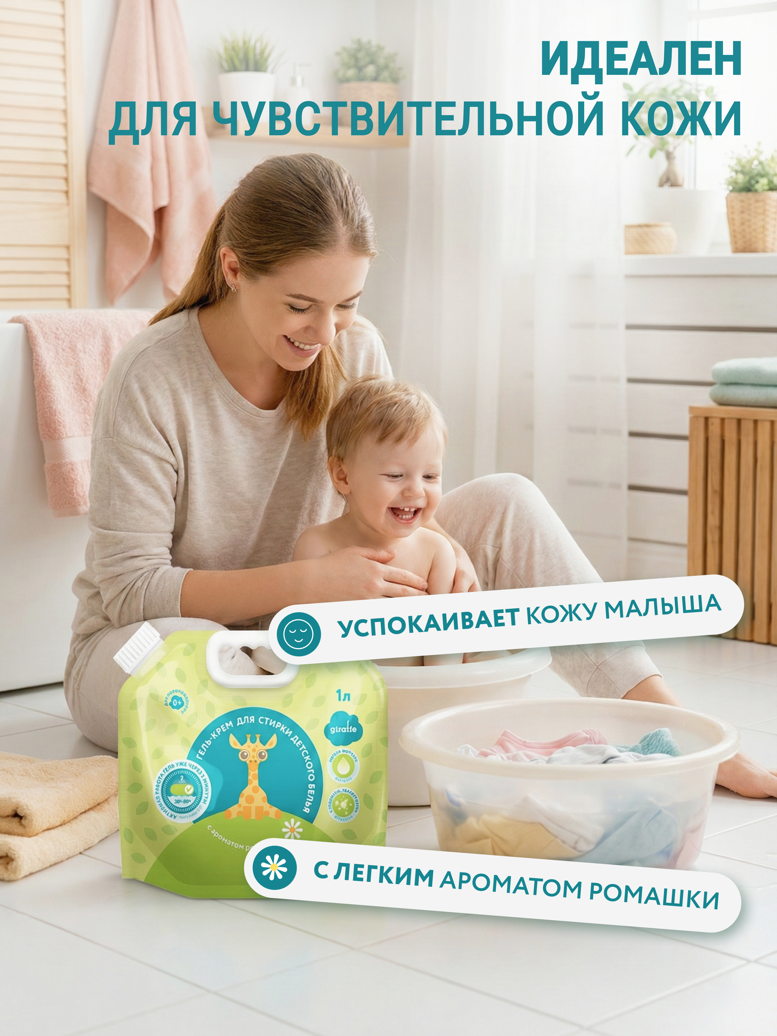 Гель для стирки LOVULAR Giraffe 1лх3шт - фото 5