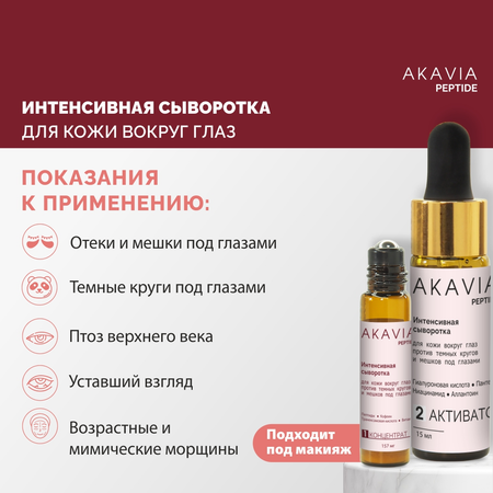 Сыворотка АКАВИЯ PEPTIDE для кожи вокруг глаз