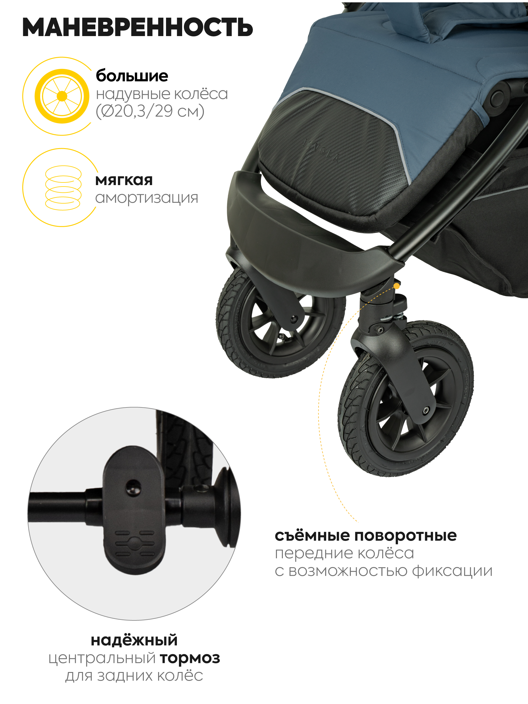 Коляска прогулочная JOVOLA SELENA Air синий - фото 11