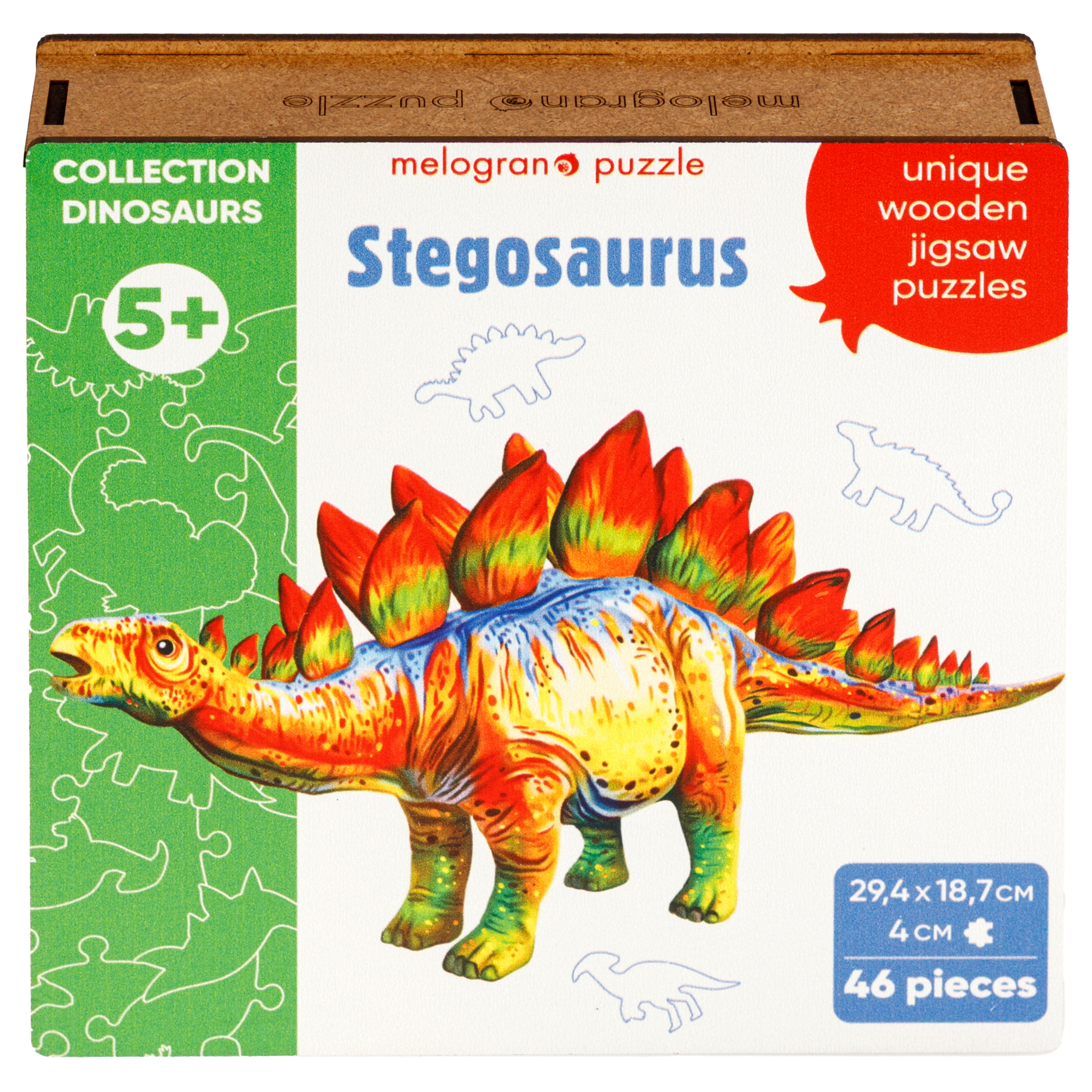 Пазл 1TOY динозавр Стегозавр для детей деревянный - фото 13