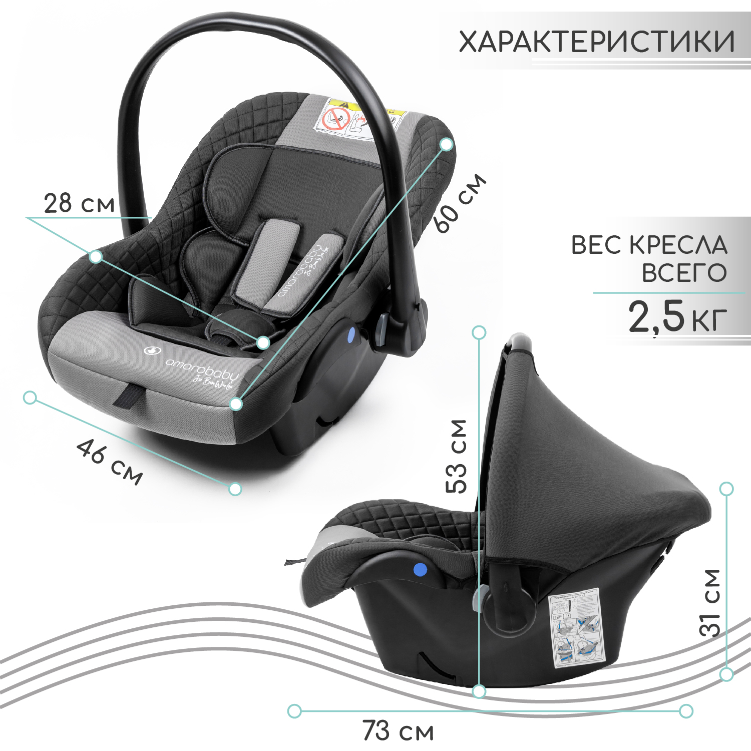 Автокресло Amarobaby Baby comfort 0 (0 -13 кг) - фото 14