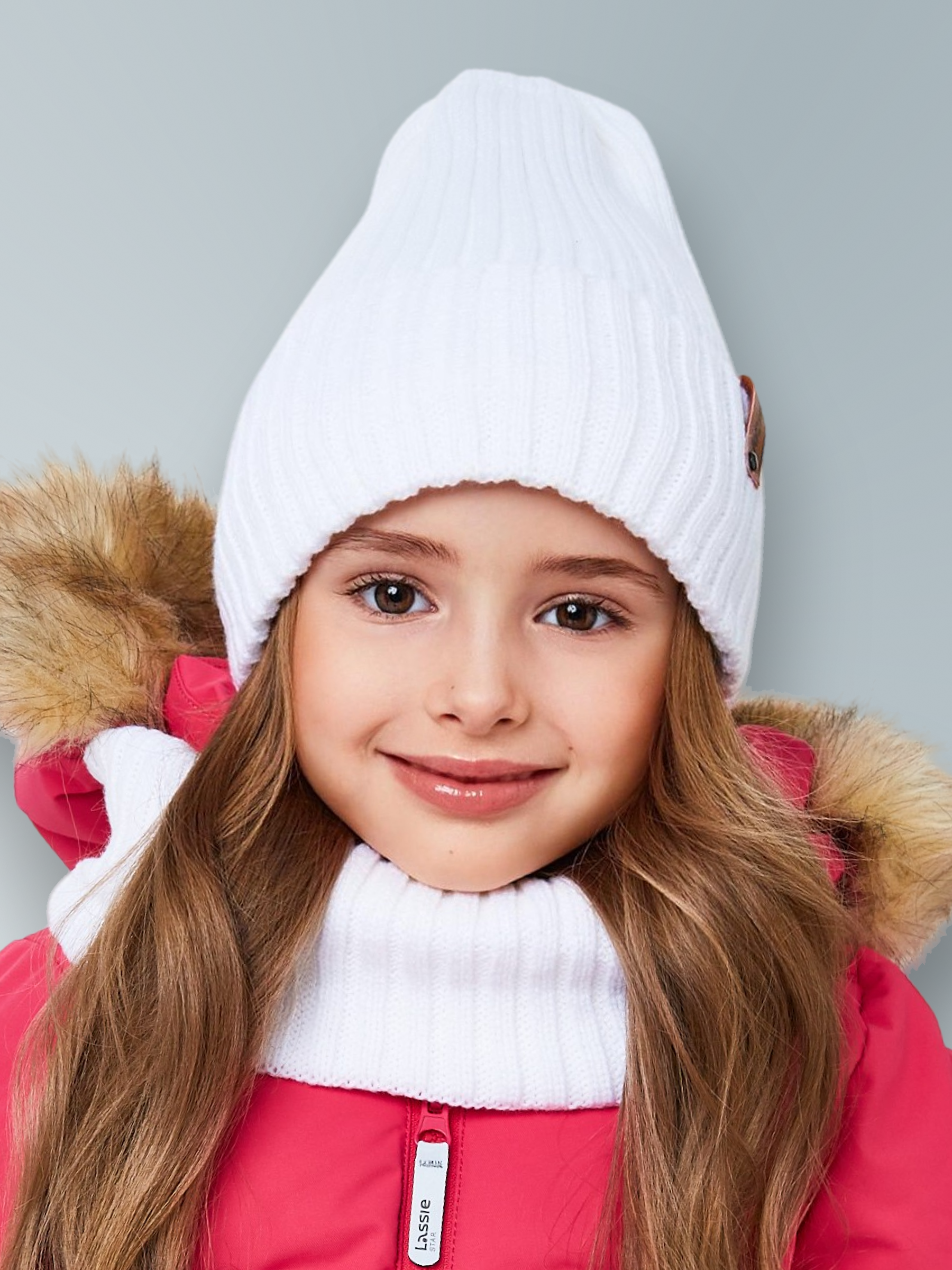 Шапка и снуд NYCkids NYC-H-104-GplainW-white - фото 1