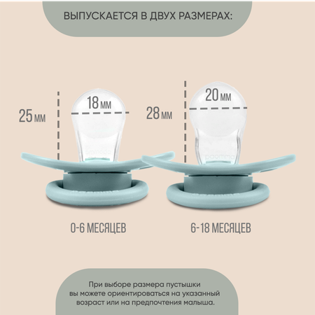 Пустышка Paomma силикон классическая от 0 мес. 2 шт.