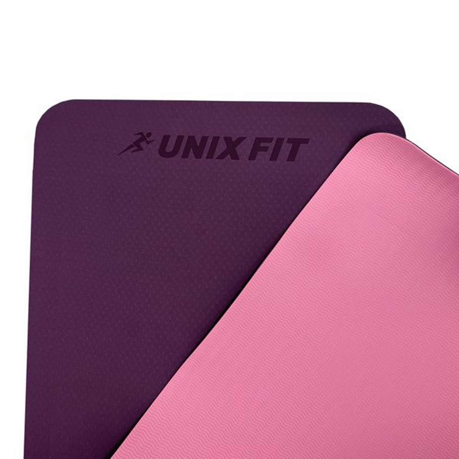 Коврик для йоги и фитнеса UNIX Fit двусторонний 180х61х0,6 см двуцветный фиолетовый - фото 5