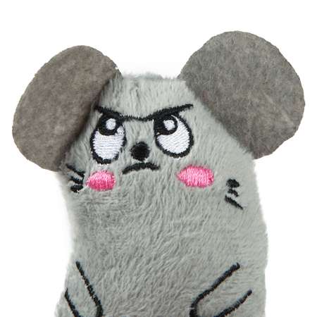 Игрушка для кошек Barbaks Мятная мышь мягкая с кошачьей мятой 12*6*4см Серая