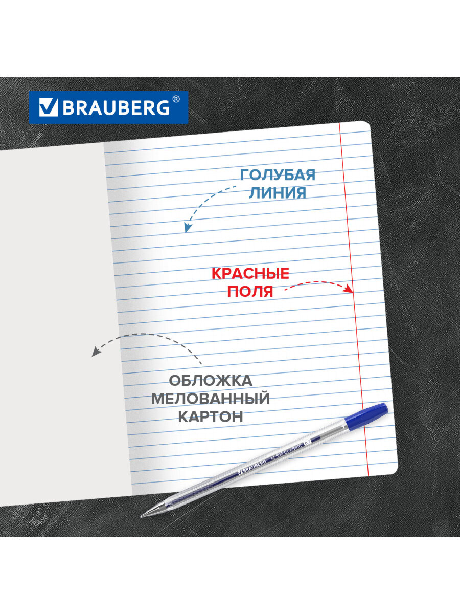 Общая тетрадь Brauberg линейка 24 лист. 20 шт. - фото 2
