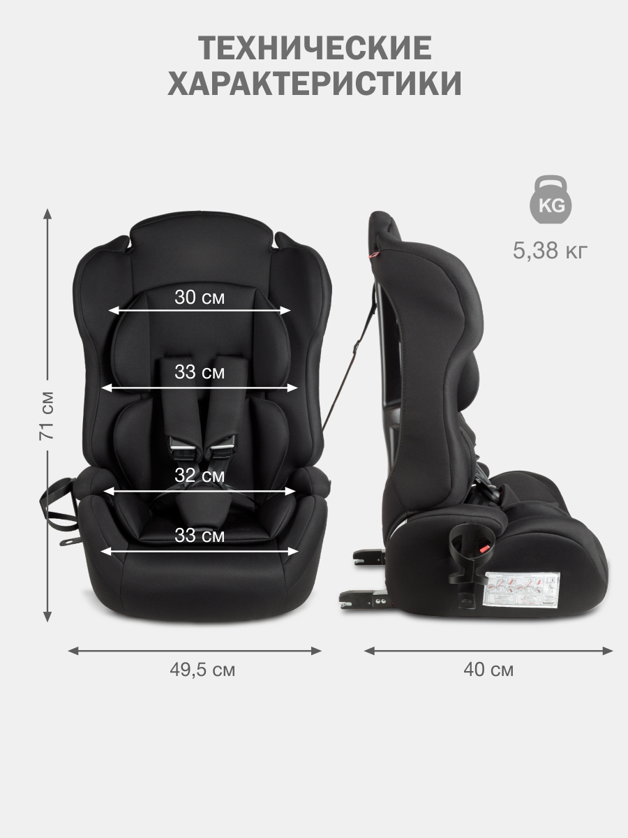Автокресло SIGER НЕКСТ ISOFIX Isofix 1/2/3 (9-36 кг) черный - фото 11