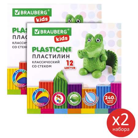 Пластилин Brauberg 12 цв.