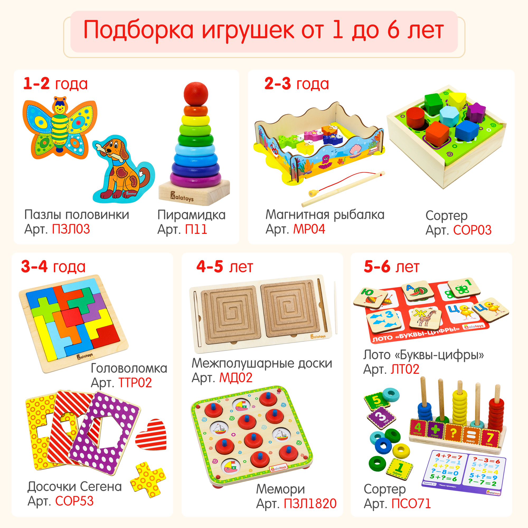 Каталка конструктор Мишка Алатойс деревянная развивающая игрушка Монтессори + гайд - фото 12