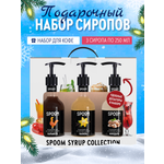 Набор сиропов SPOOM Ваниль Карамель Миндаль для кофе 3шт 250мл + 3 дозатора