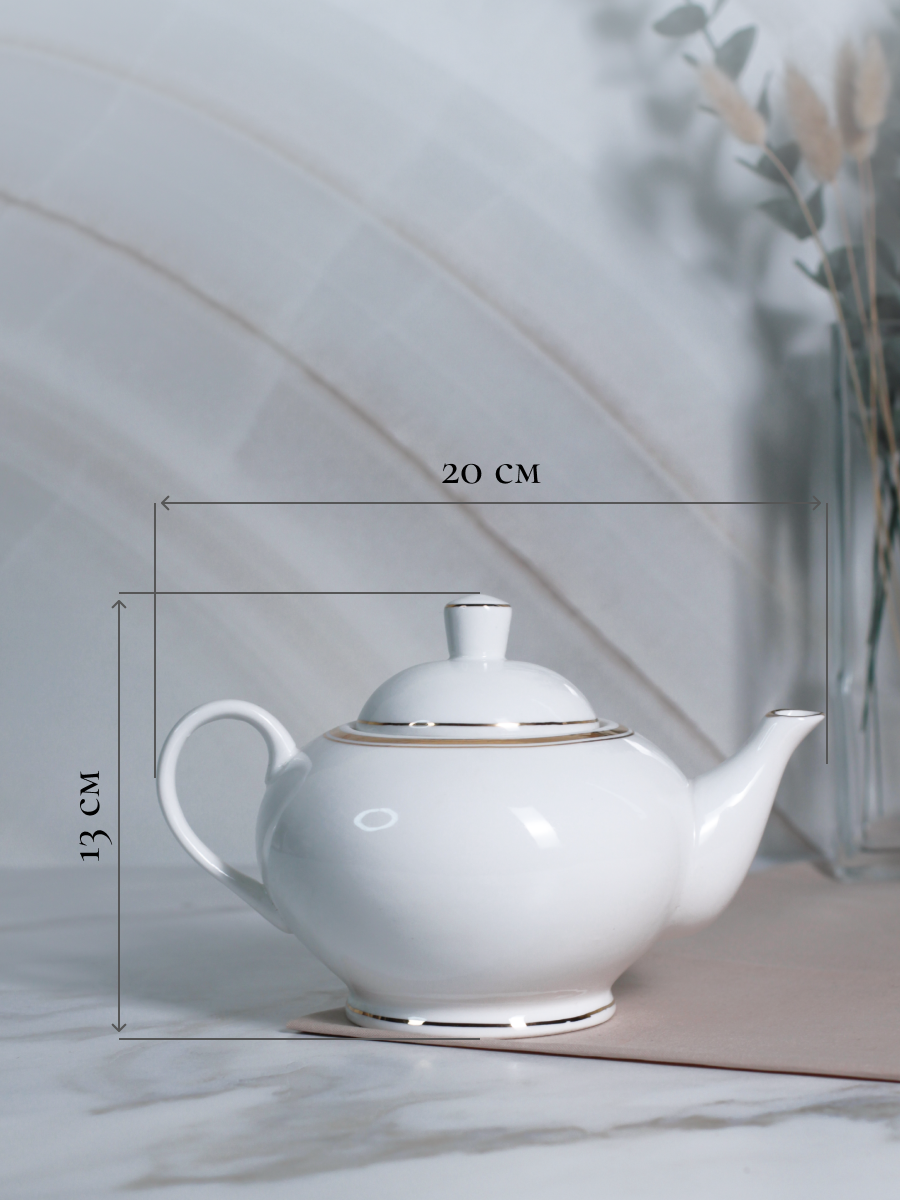 Чайник заварочный Balsford Фарфоровый 800 мл классический белый с золотом - фото 3