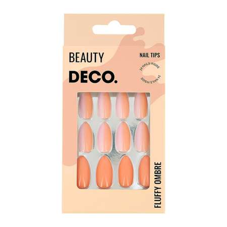 Накладные ногти DECO. Fluffy ombre yogurt 24 шт + клеевые стикеры 24 шт
