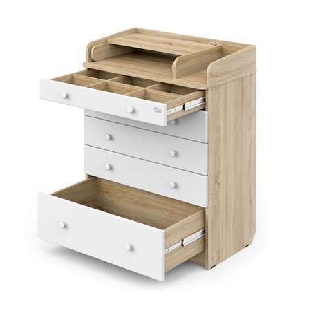 Пеленальный комод aton baby furniture Комод Maks дуб сонома/белый