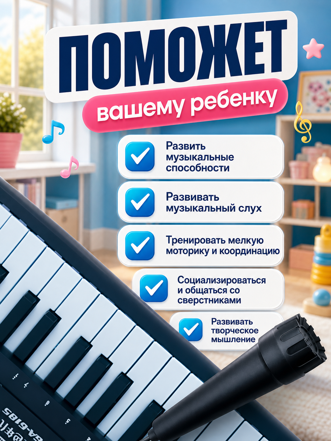 Игрушка музыкальная FAIRYMARY 61 клавиша Детский развивающий синтезатор, пианино - фото 5