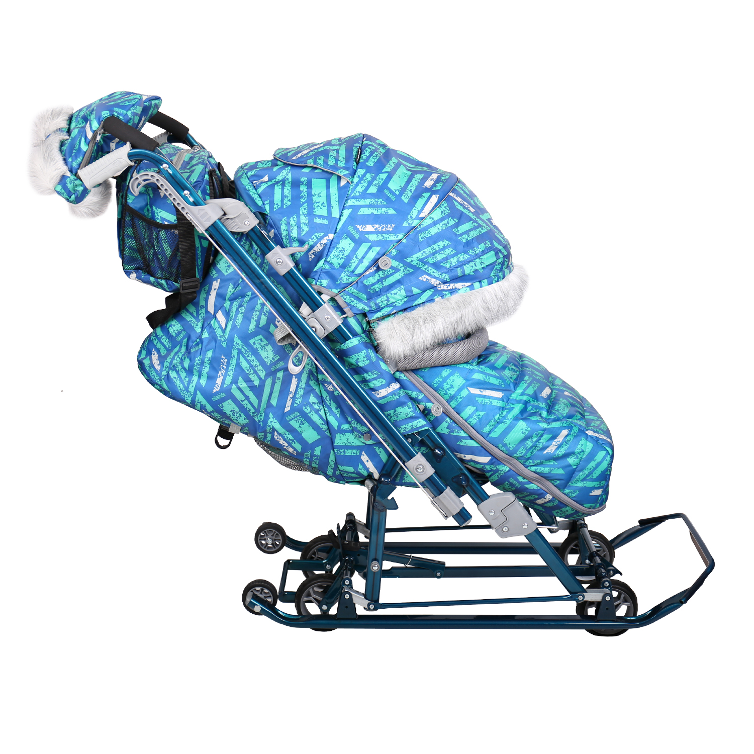 Санки-коляска Ника Синий - фото 2