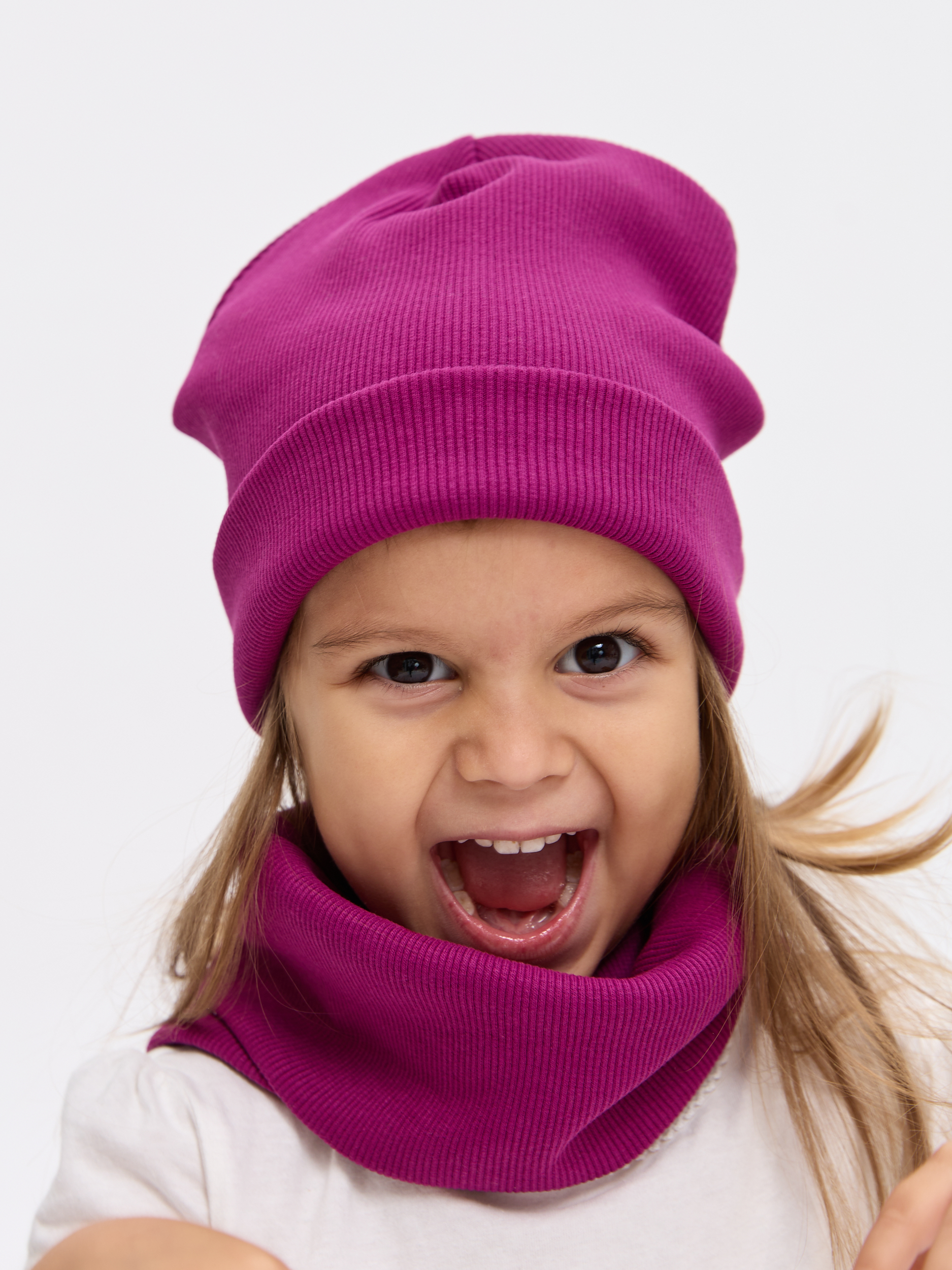 Шапка и снуд Лапушка 0258 вишневый - фото 1