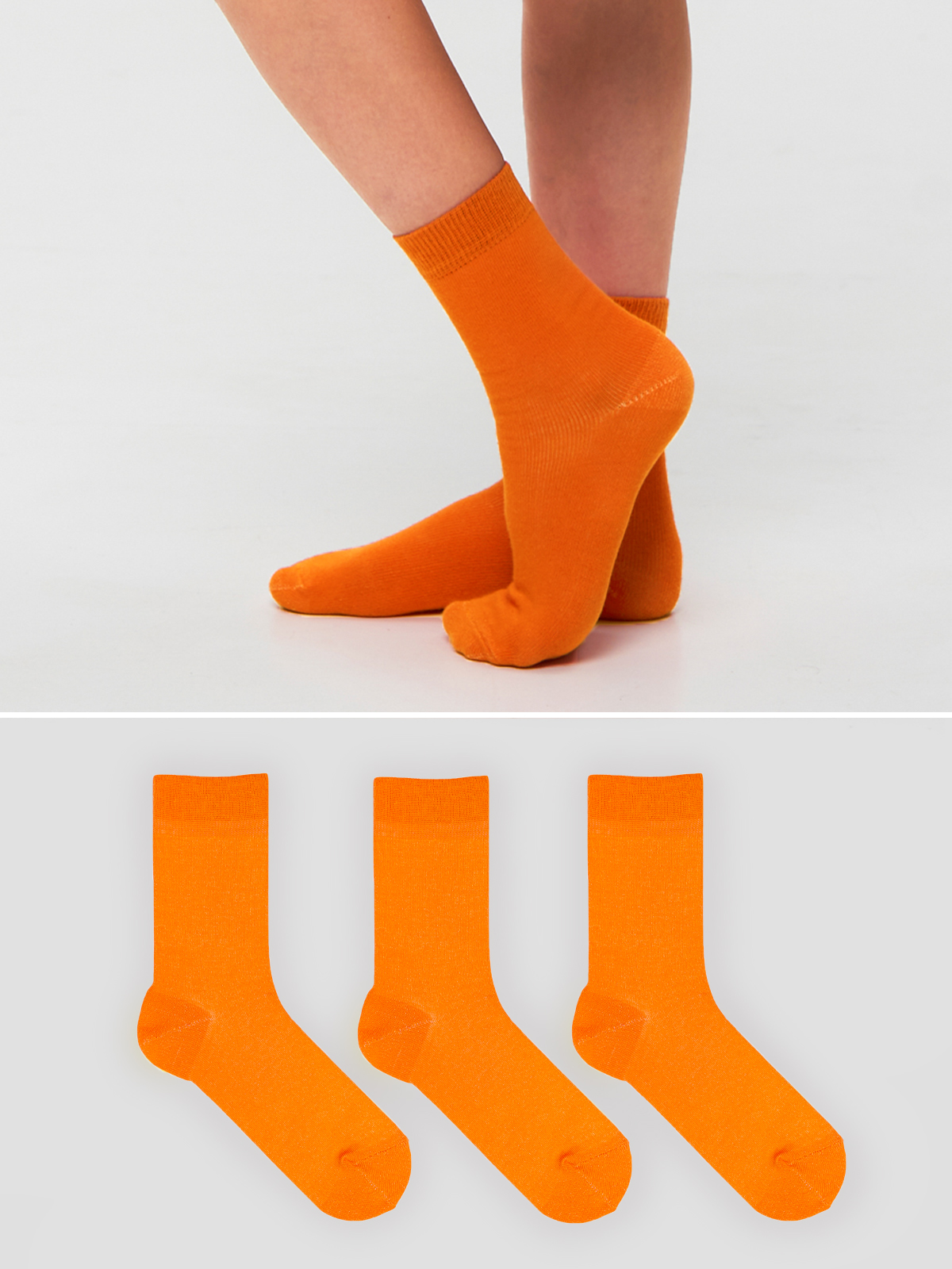 Носки 3 пары Babushka D3 Оранжевые - фото 1
