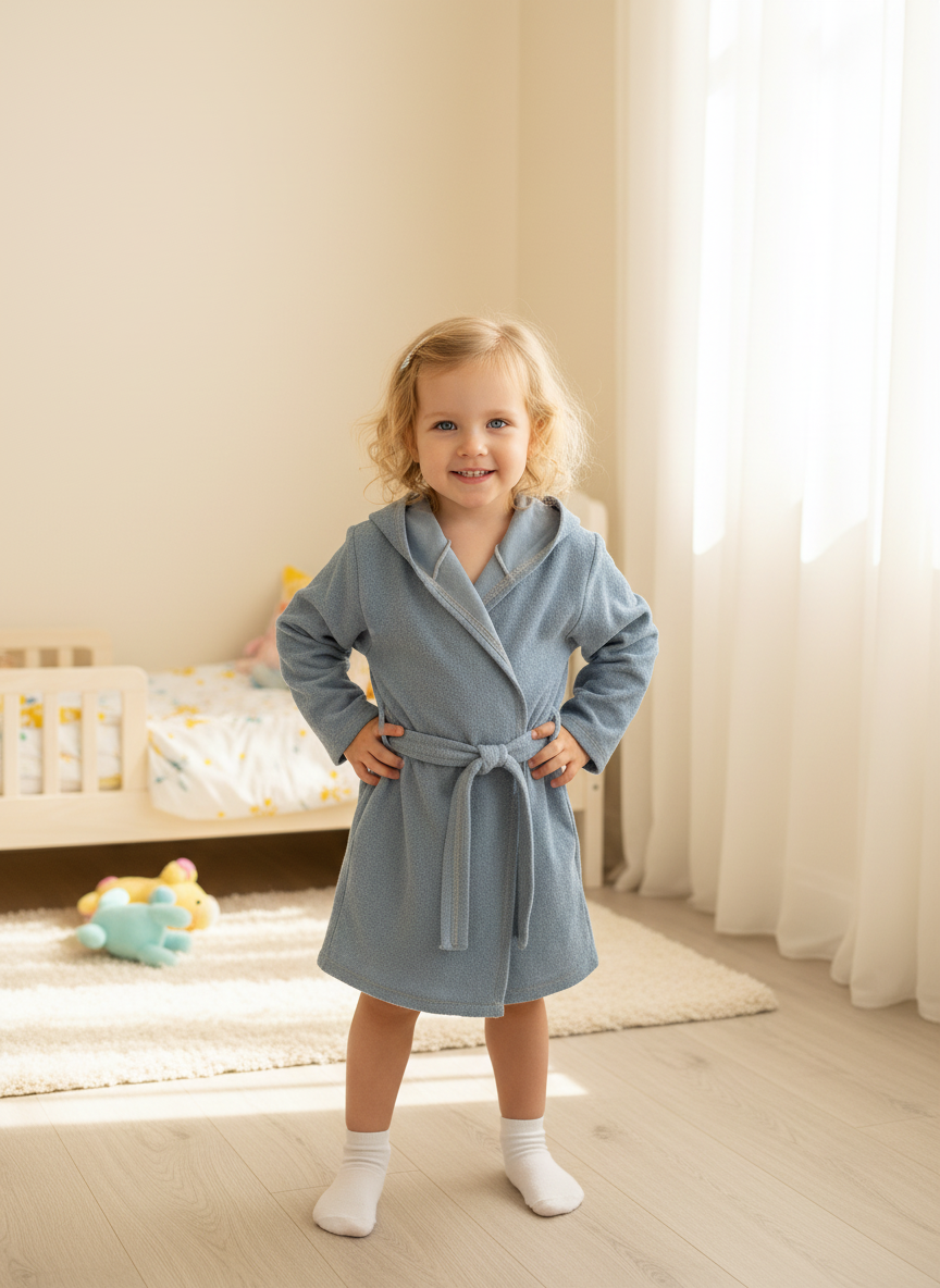 Изображение товара Халат Утенок для детей размер 86 бирюзовый