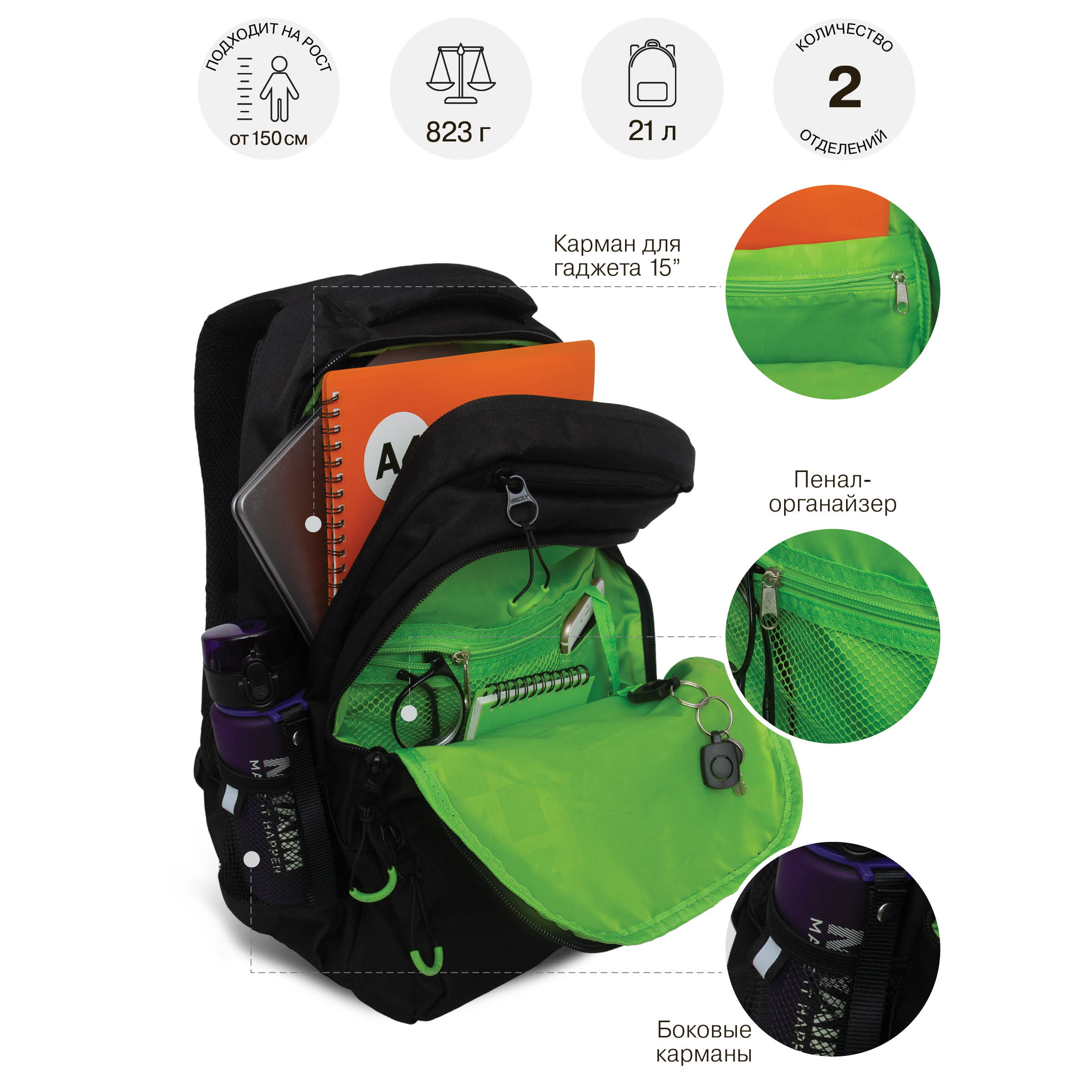 Рюкзак Grizzly - фото 6