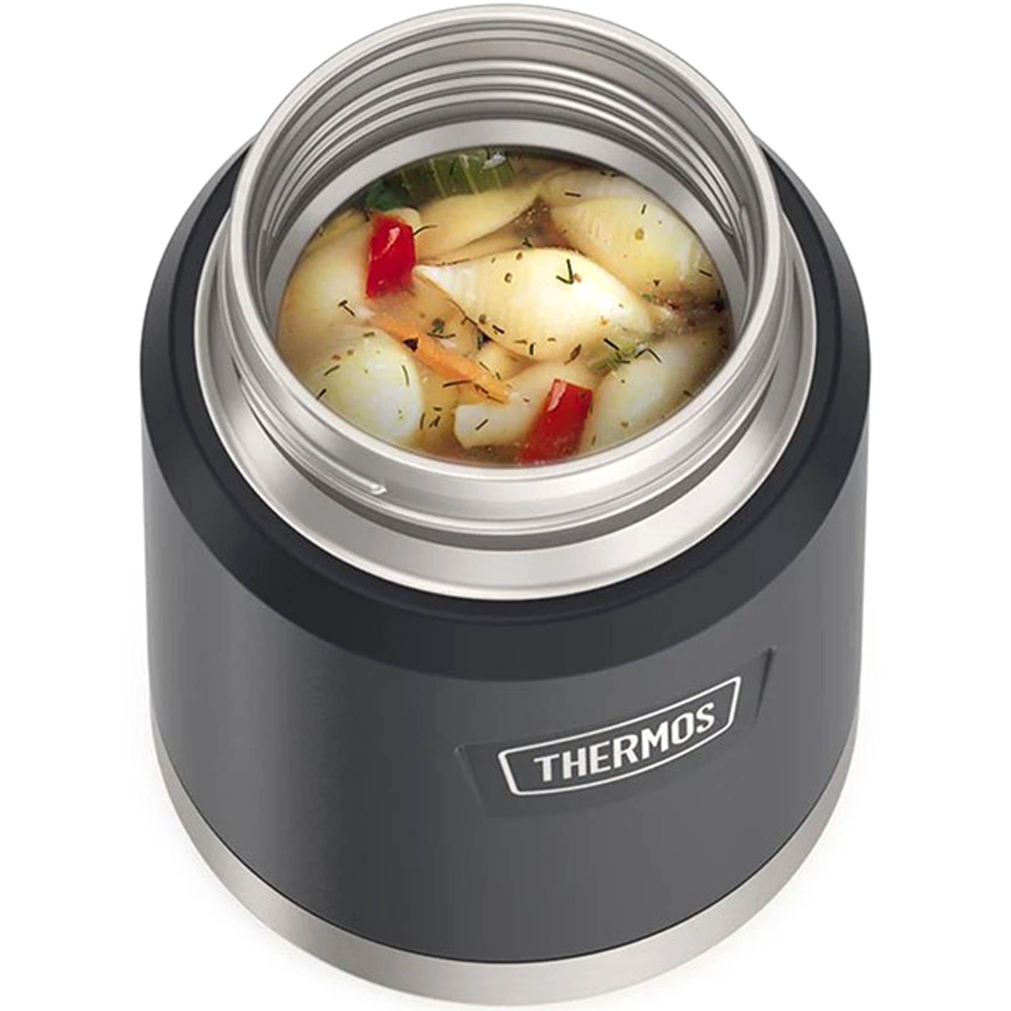 Термос для еды супа 470 мл с ложкой THERMOS ICON-300 гранитный – нержавеющая сталь герметичный тепло/холод 10/24 часа - фото 11