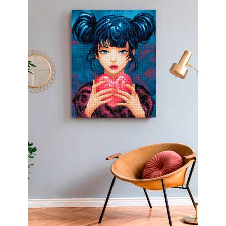 Алмазная мозаика Art on Canvas Девочка с сердцем в ассортименте