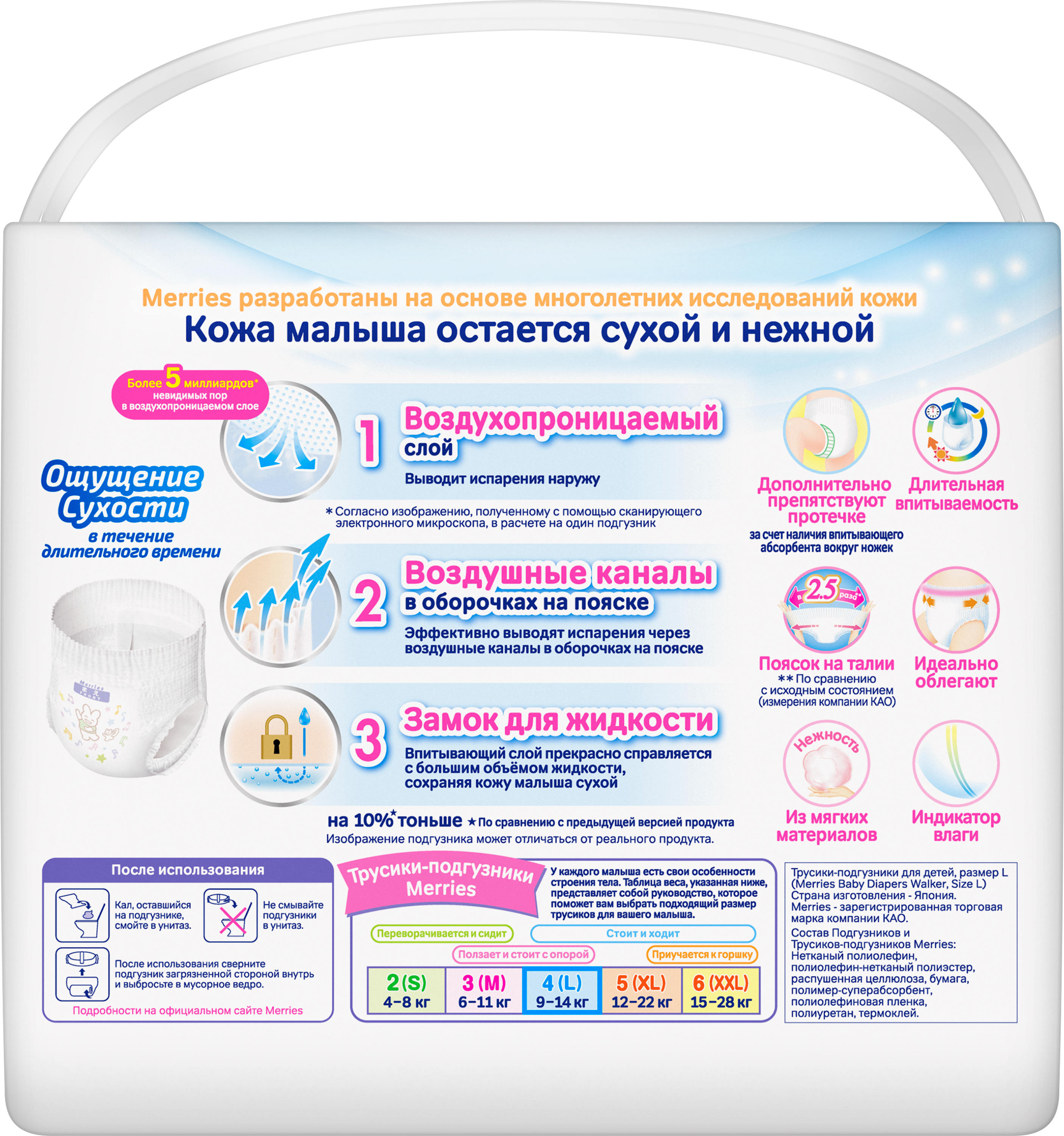 Трусики Merries L (9-14 кг) 27 шт. - фото 13