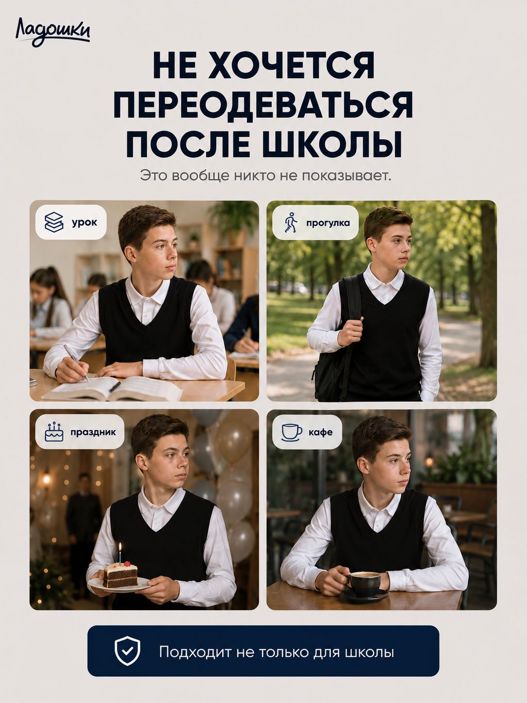 Джемпер-обманка ЛАДОШКИ Джемпер-обманка Стив-1 черный - фото 12
