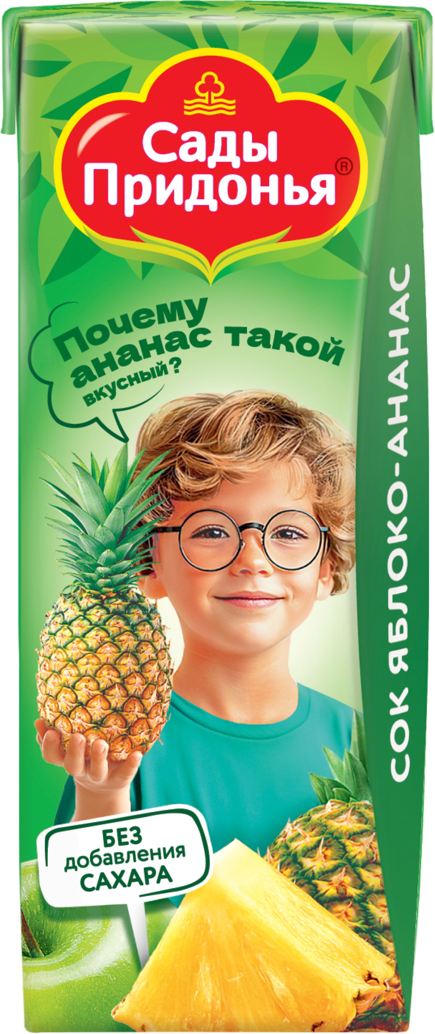 Сок Сады Придонья Яблоко-ананас с 6 мес 0.2 л - фото 1