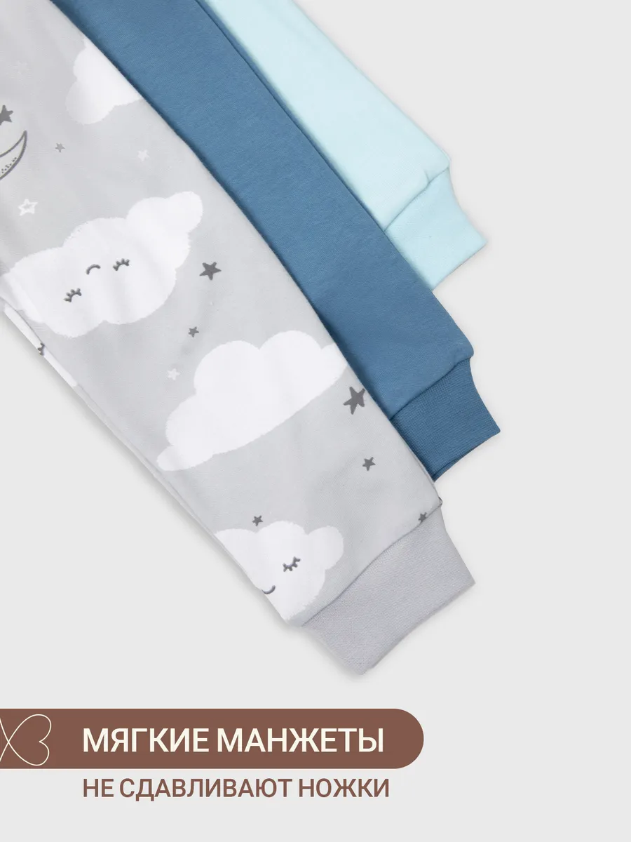 Брюки 3 шт Mark Formelle (Марк Формэль) 85113-3/голубой +облака на сером +сине -серый - фото 9