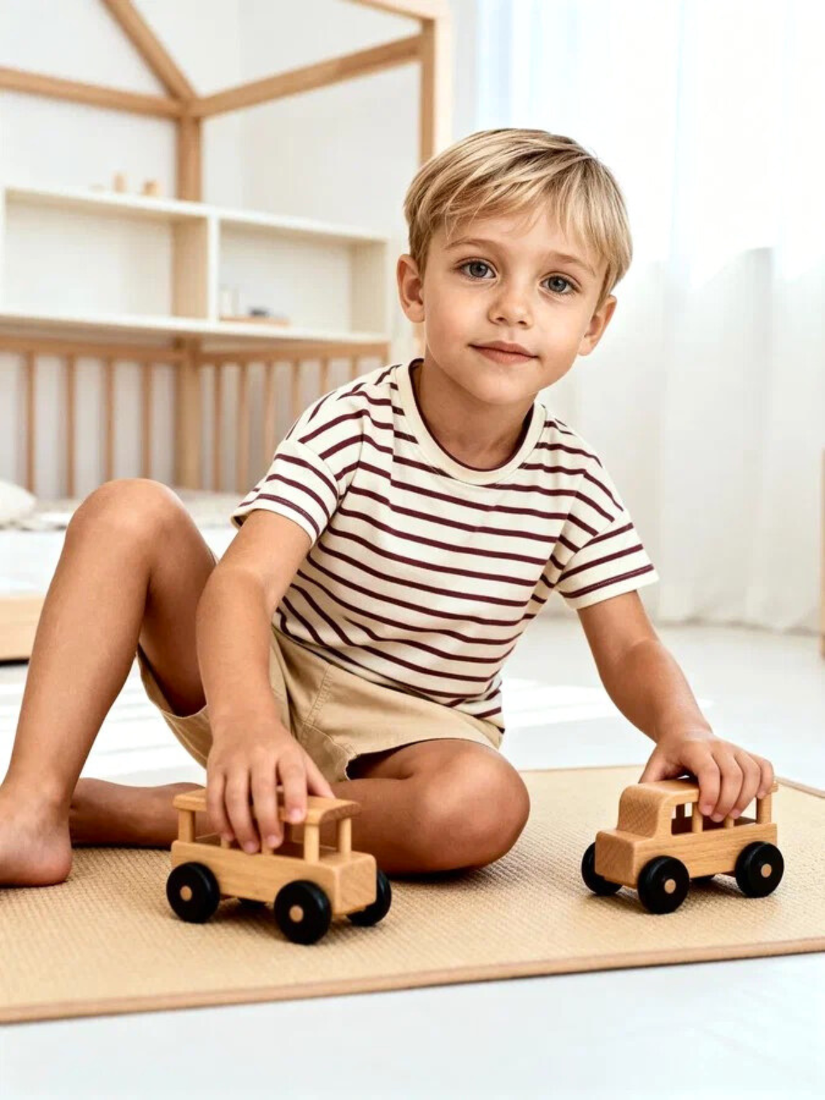 Футболка 3 шт Jelly Whale S23T01-3-Kha-Brwn-Strp - фото 12