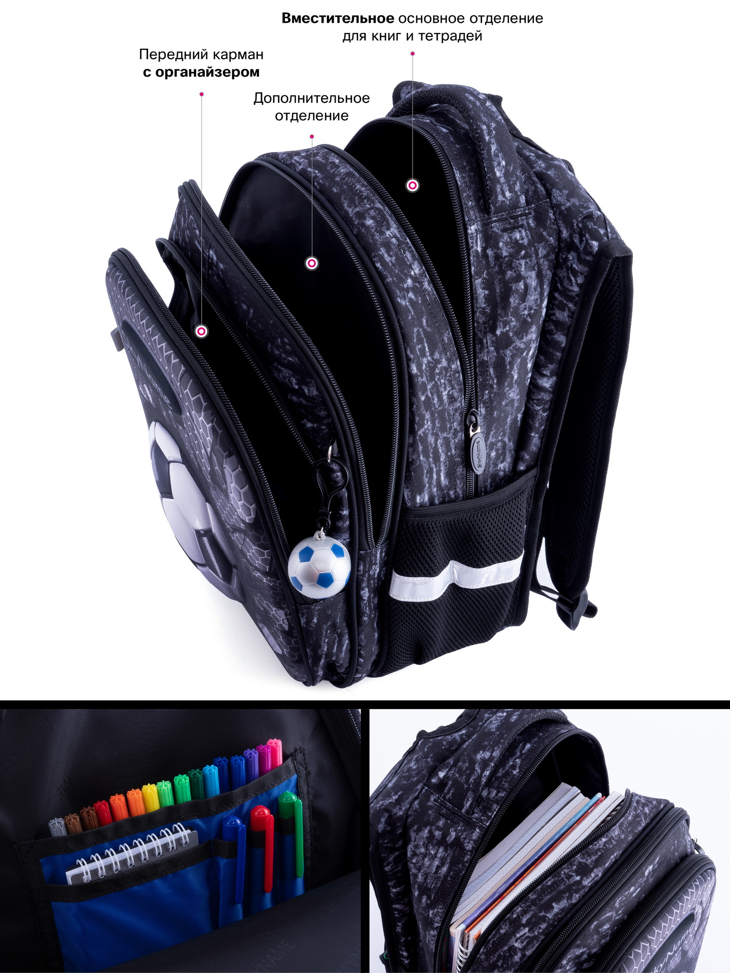 Рюкзак SkyName 1-4 класс, набор 5 в 1 - фото 8