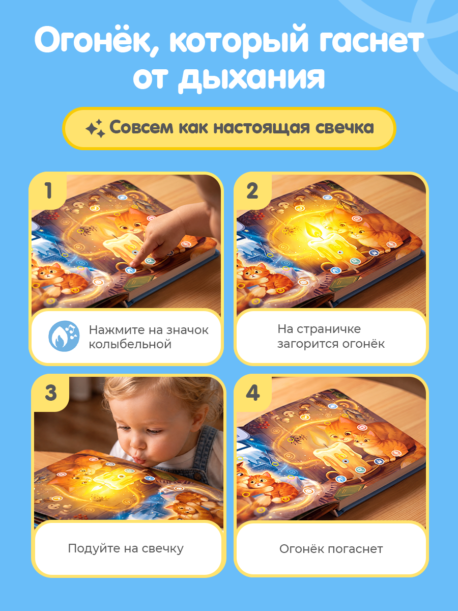 Говорящая Книга Нажималка BertToys Сонные сказки - фото 2