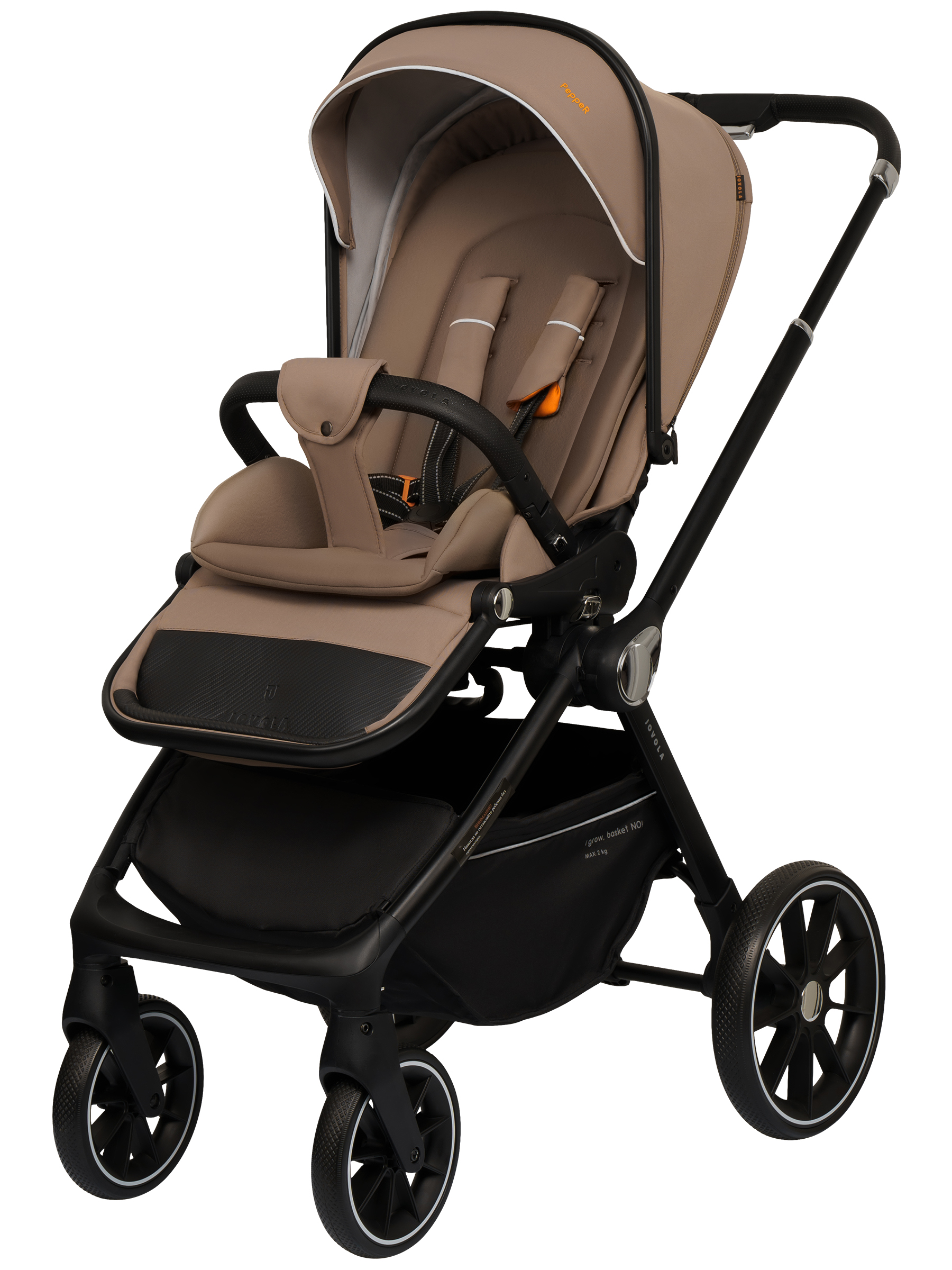 Коляска прогулочная JOVOLA Pepper всесезонная коричневый - фото 10
