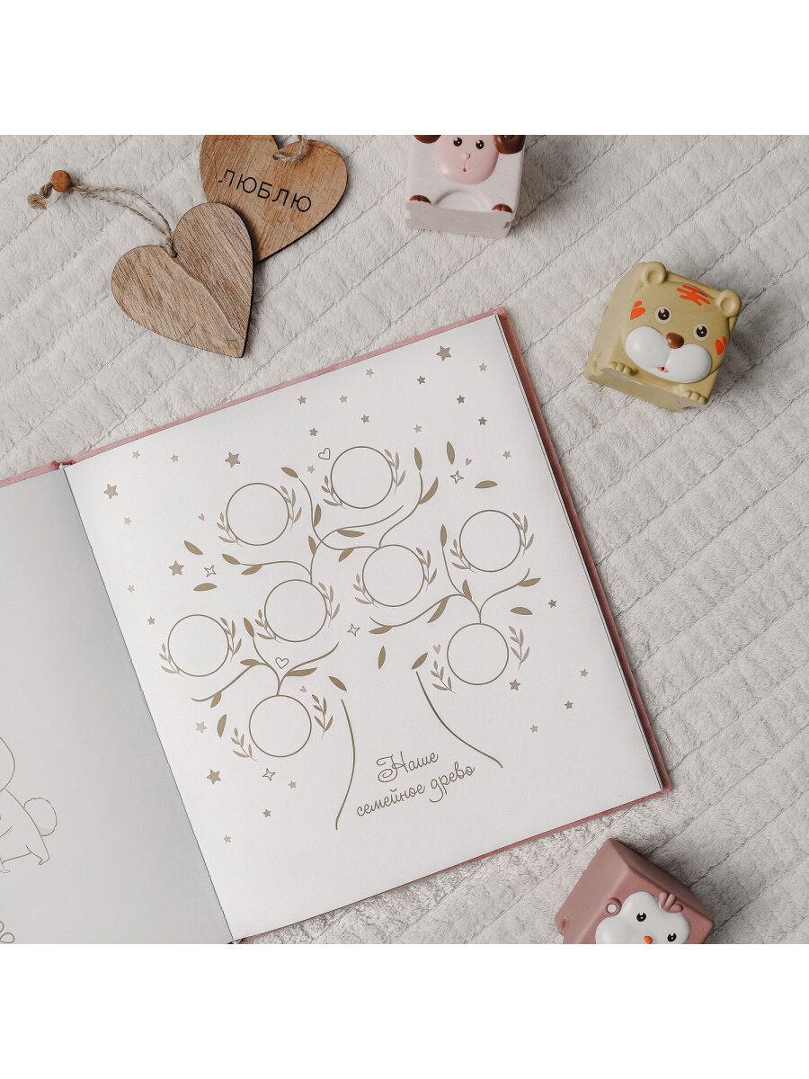 Фотоальбом анкета Brauberg детский семейный для новорожденных с наклейками - фото 18