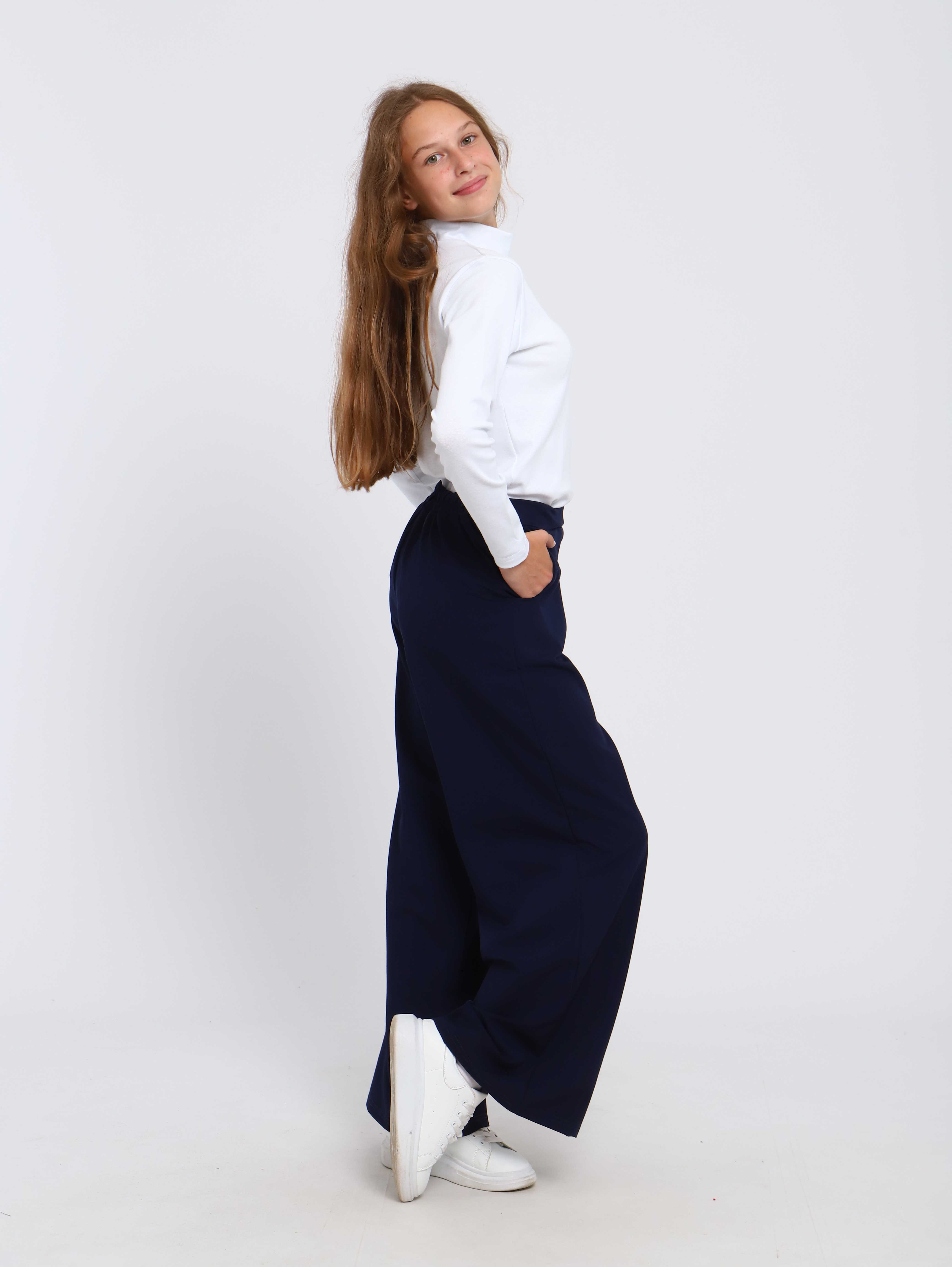 Брюки ЛАДОШКИ Брюки Алиса темно-синий - фото 7